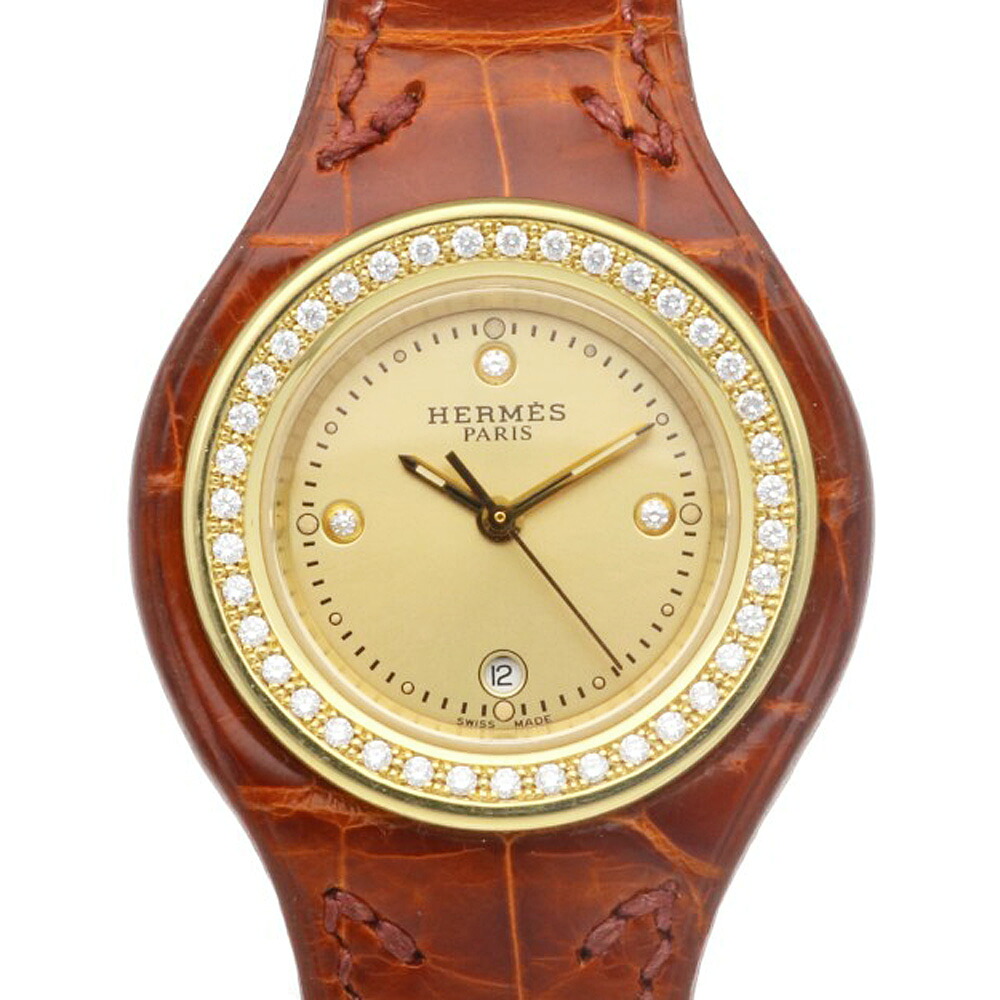 【美品】エルメス腕時計　アーネ　HERMES アーネ／ＨＡ1.７１０　保証書付き エルメスアーネ ユニセックス 腕時計 HA1.710 HERMES 中古