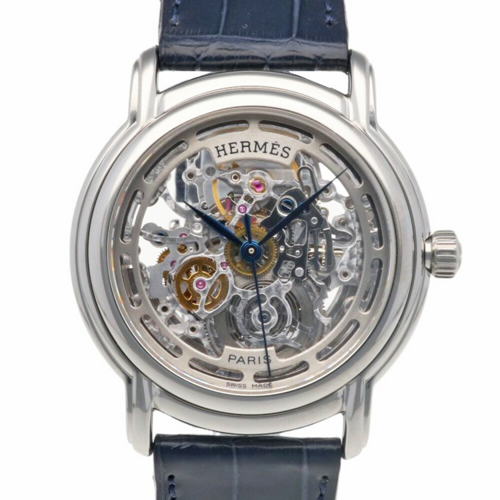 HERMES 腕時計 シルバー／ステンレススチール HERMES シルバー ステンレス時計 ゴールド文字盤 HERMES シルバー