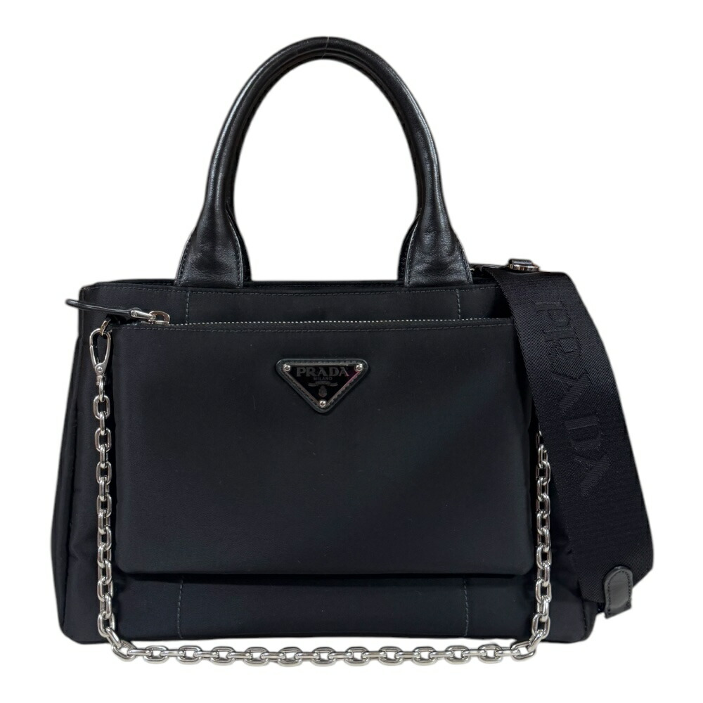 【良品】PRADA ショルダーバッグ バッグ ナイロン ビンテージ メンズ 黒 良品】PRADA ナイロン プレート ビンテージ ショルダーバッグ