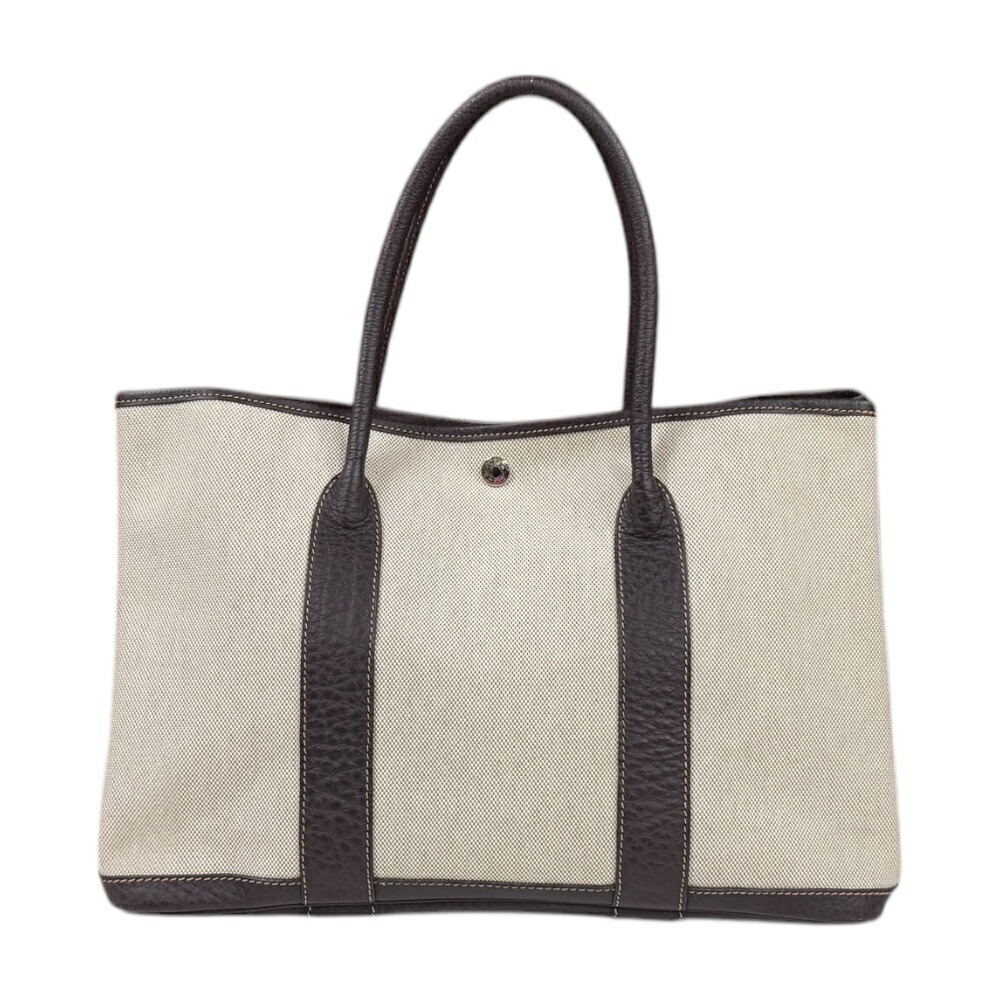 エルメス ガーデンパーティPM ハンドバッグ エルメス トワルアッシュ ブラウン レディース HERMES 中古