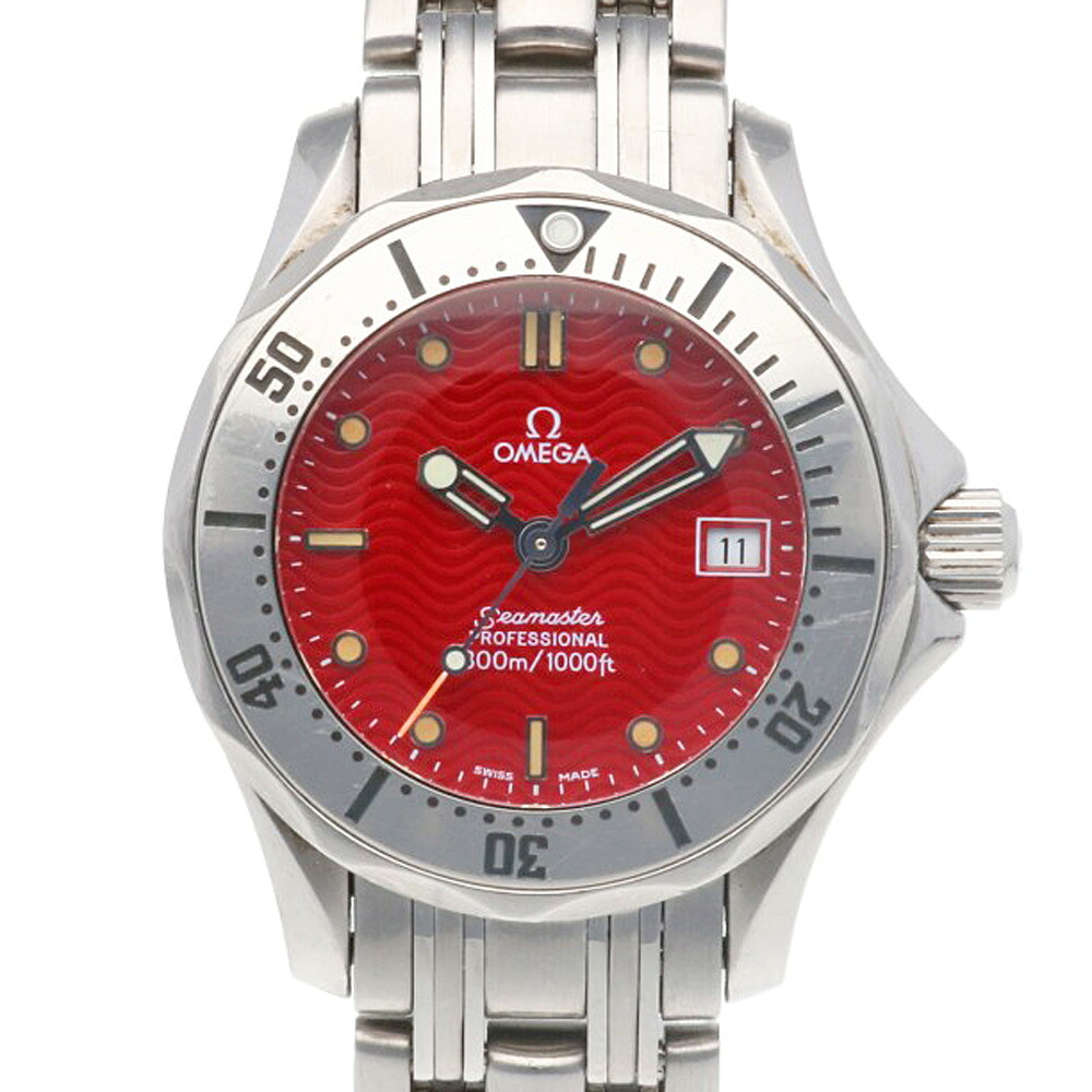 ゼロ シーマスター 300 ウオッチ 時辰儀 ゼロ ステンレス鋼スチール写真 石英 レディース 1年引き受ける OMEGA 中古