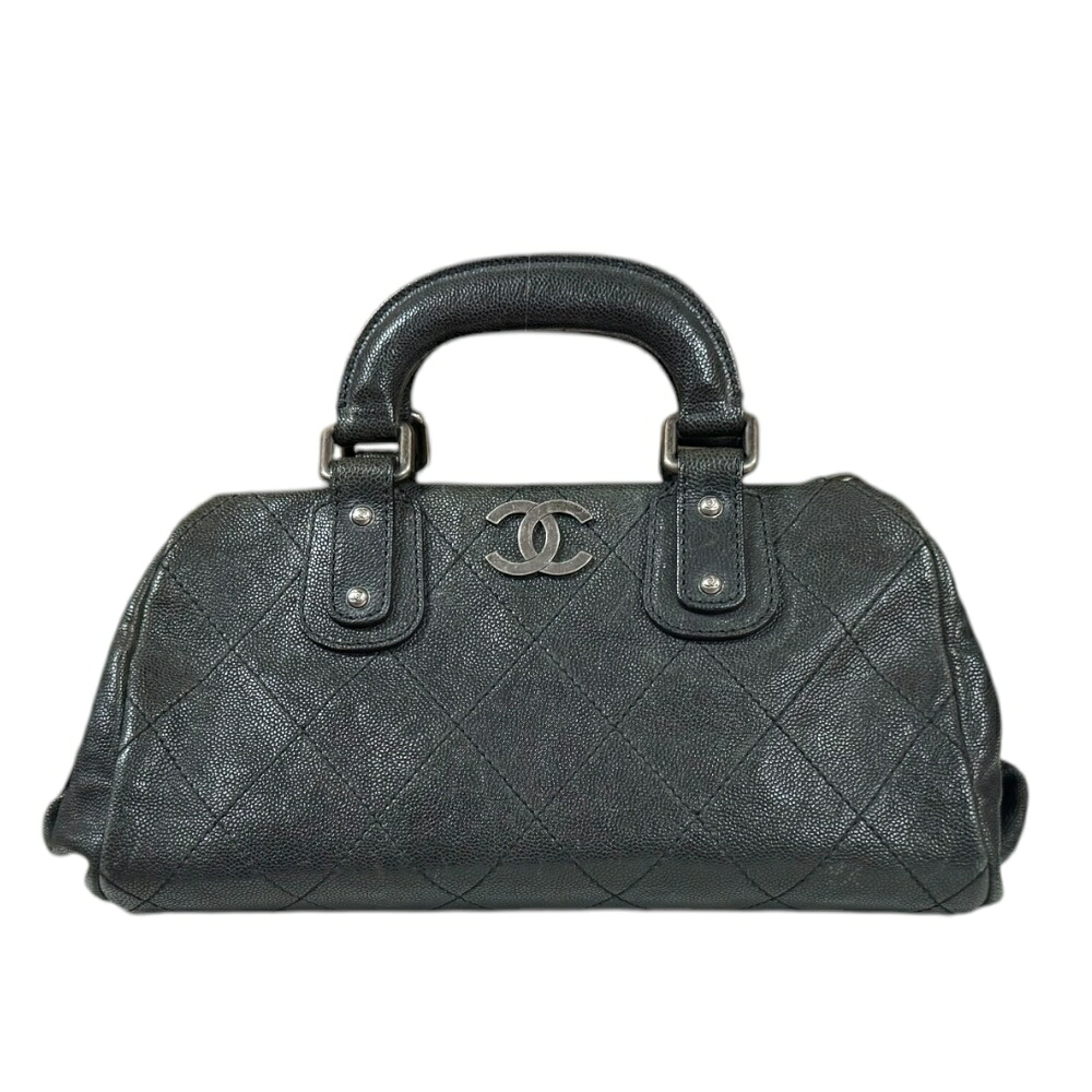 シャネル ワイルドステッチ ハンドバッグ シャネル キャビアスキン A33046 ブラック レディース CHANEL 中古