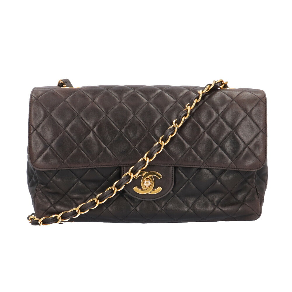 シャネル マトラッセ ショルダーバッグ シャネル ラムスキン ブラック レディース CHANEL 中古チェーン