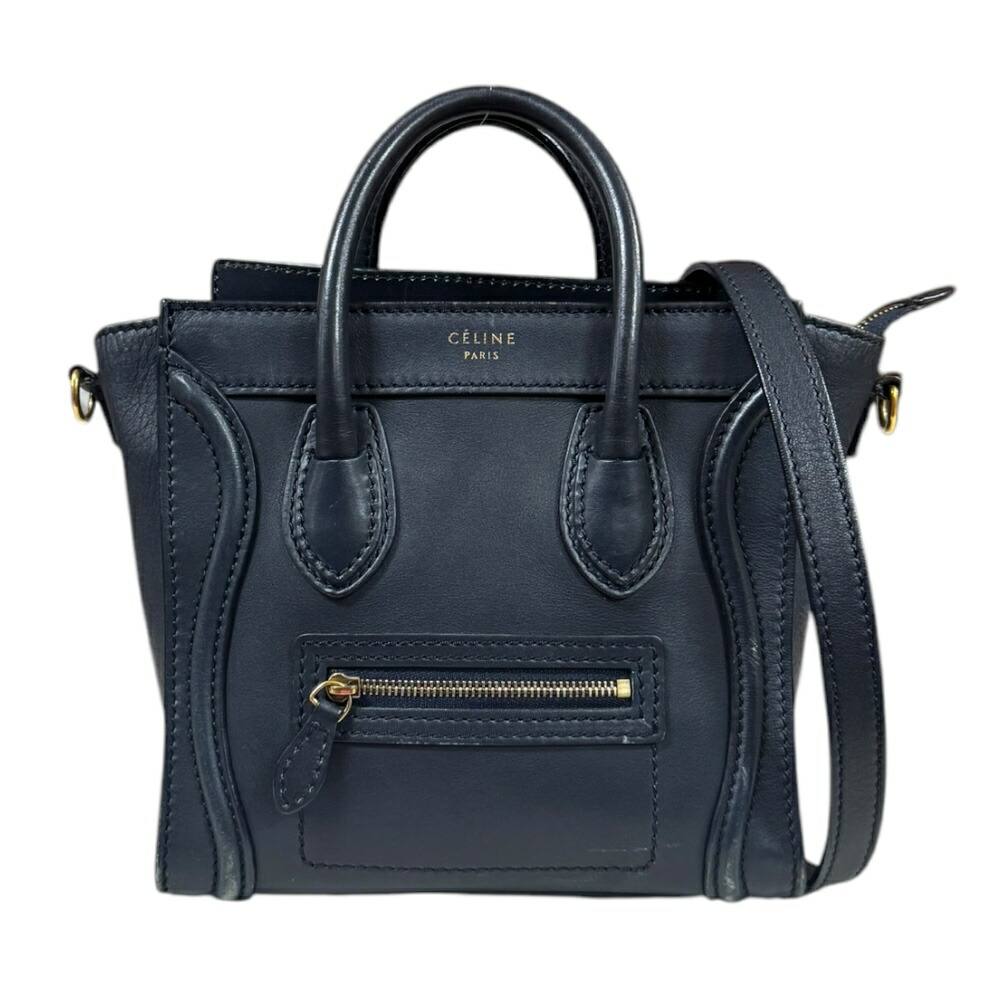 楽天市場】CELINE セリーヌ ラゲージ ナノショッパー 黒x