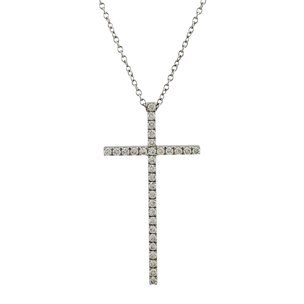 ティファニー メトロクロス ネックレス ティファニー 18金 ダイヤモンド レディース TIFFANY&Co. 中古