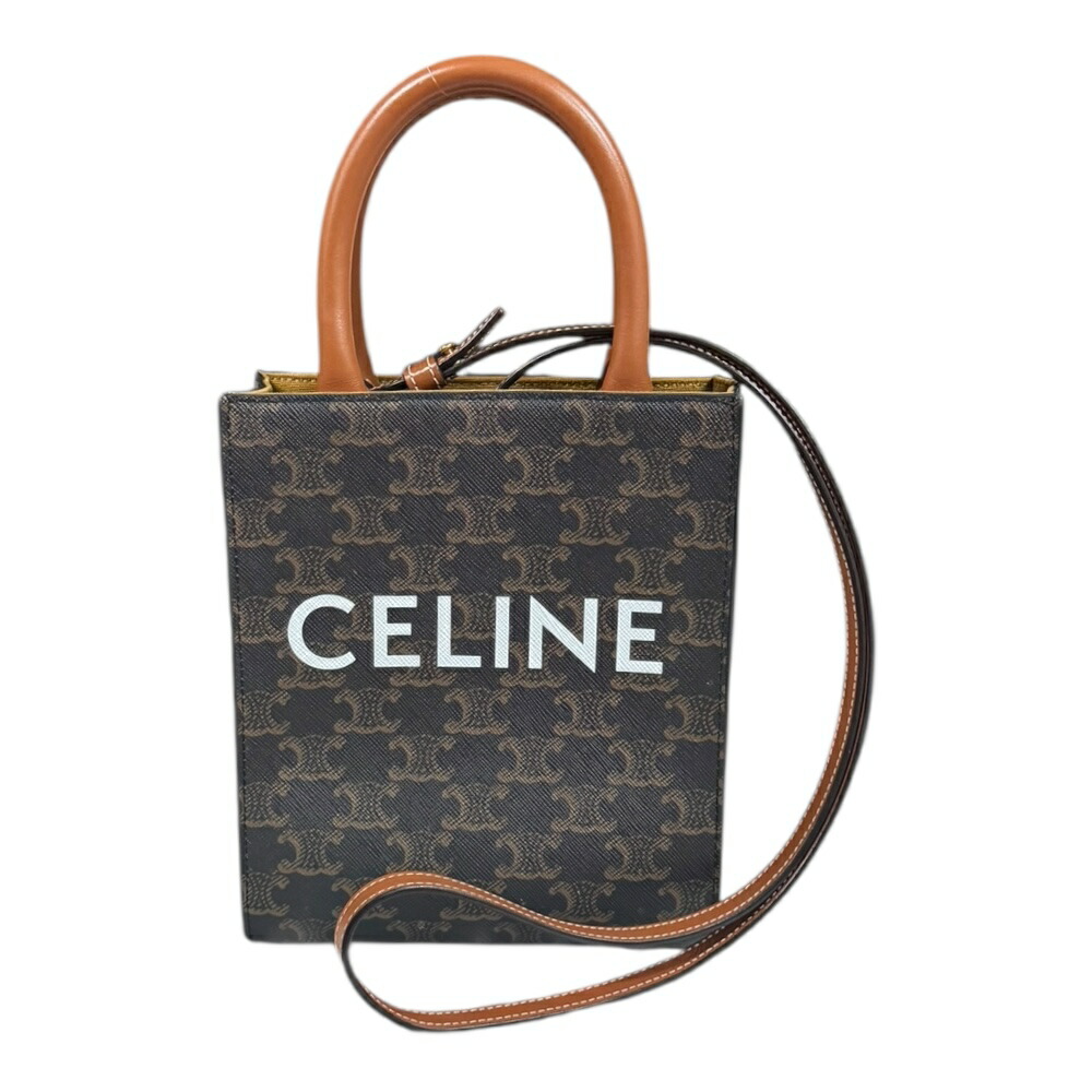 CELINE 美品2way バーティカルカバ スモール トリオンフ ハンドバッグ CELINE - セリーヌ ミニ バーティカル カバ 2way ショルダー
