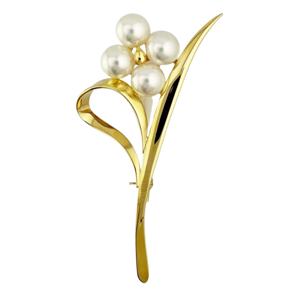 MIKIMOTO ミキモト リーフ パールブローチ MIKIMOTO ミキモト リーフ型 パール ブローチ - メルカリ