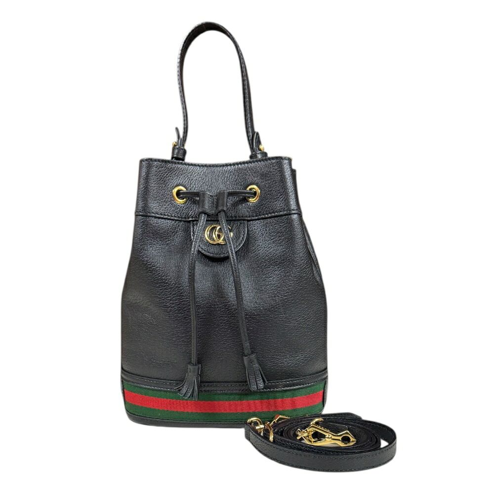 グッチ GGスモールバゲット オフィディア ショルダーバッグ グッチ レザー 610846 ブラック レディース GUCCI 中古2way