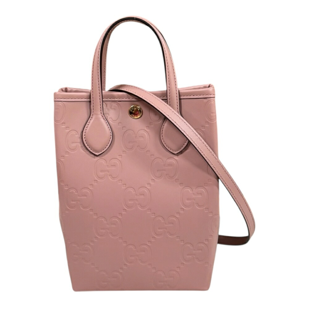 グッチ GGスーパーミニバッグ GGなめし革 ショルダーバッグ グッチ なめし革 790133 サクラ色 レディース GUCCI 中古2way