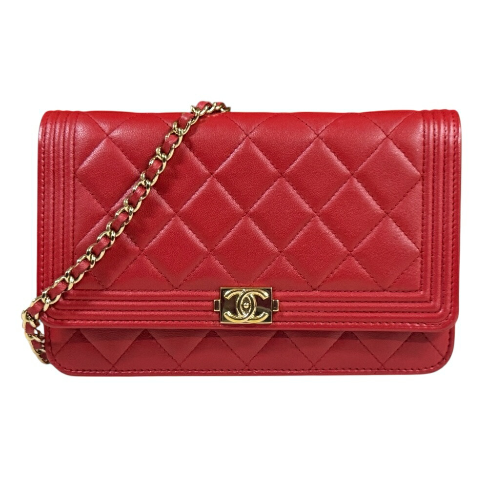 【激レア】Chanel　シャネル　ボーイシャネル　ショルダー　レッド 美品☆ シャネル ショルダーバッグ 赤 ボーイシャネル 17番台