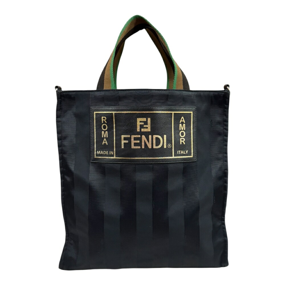 フェンディ ペカン トートバッグ フェンディ ナイロン 7VA454 ブラック ユニセックス FENDI 中古