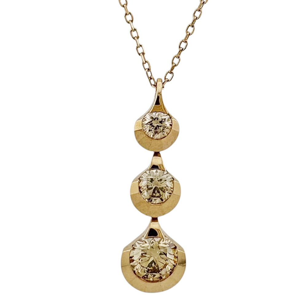 カシケイ　天然ダイヤモンドネックレス　K18YG D0.14ct kd534kd539_a002a.jpg
