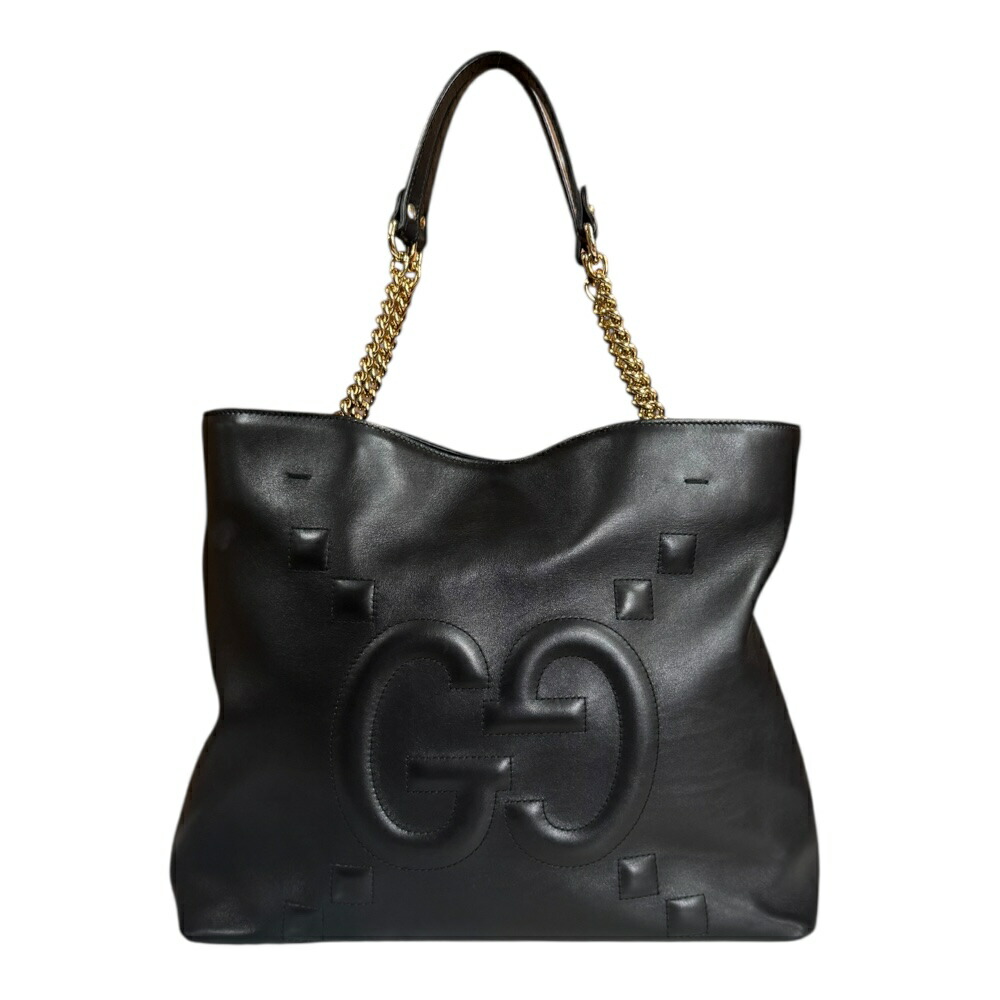 グッチ グッチシマ レザー チェーントートバッグ ネイビー 453773 グッチ グッチシマ レザー チェーントートバッグ ネイビー 453773