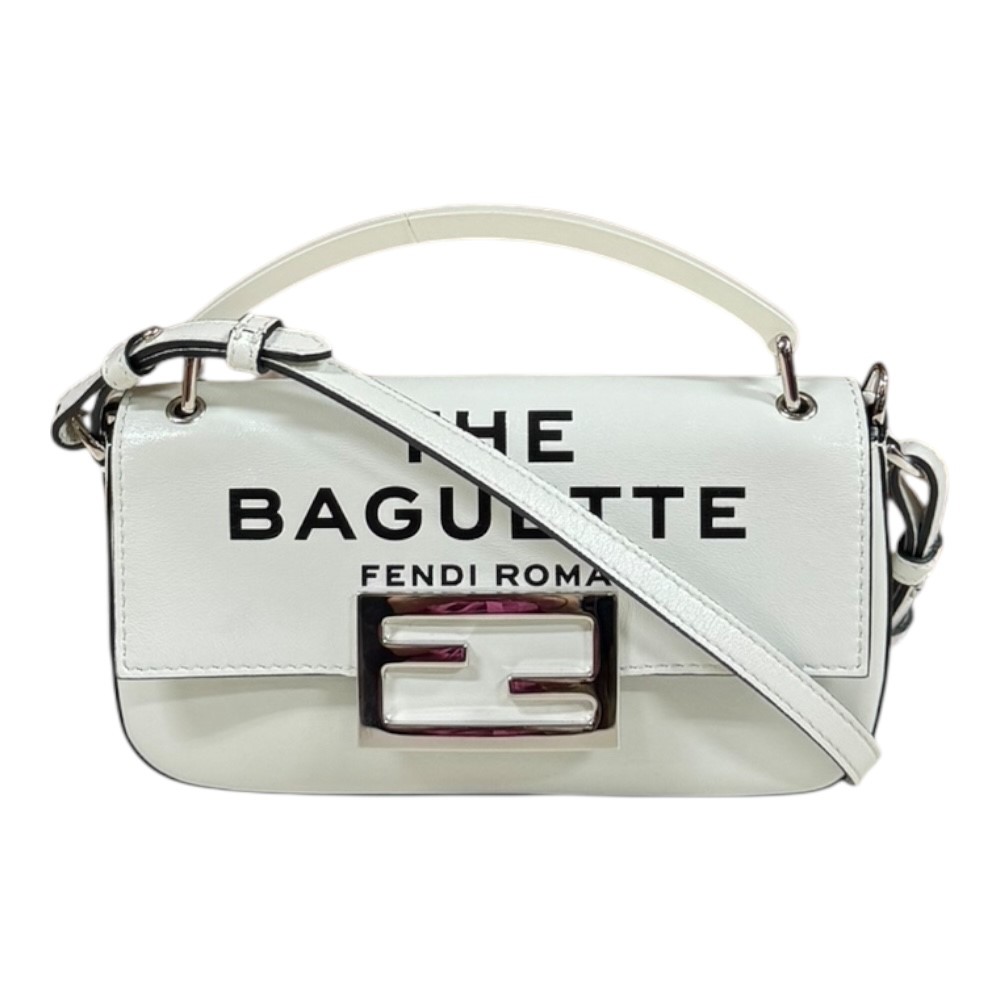 フェンディ バケットフォンポーチ ショルダーバッグ フェンディ なめし革 7AS142 白いこと レディース FENDI 中古2way