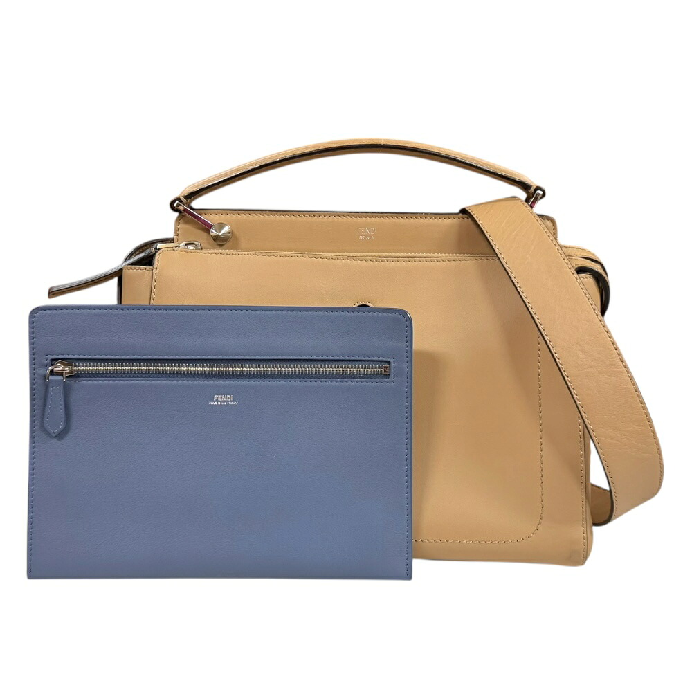 フェンディ 点点コム ショルダーバッグ フェンディ なめし革 8BN293 ベージュ レディース FENDI 中古2way
