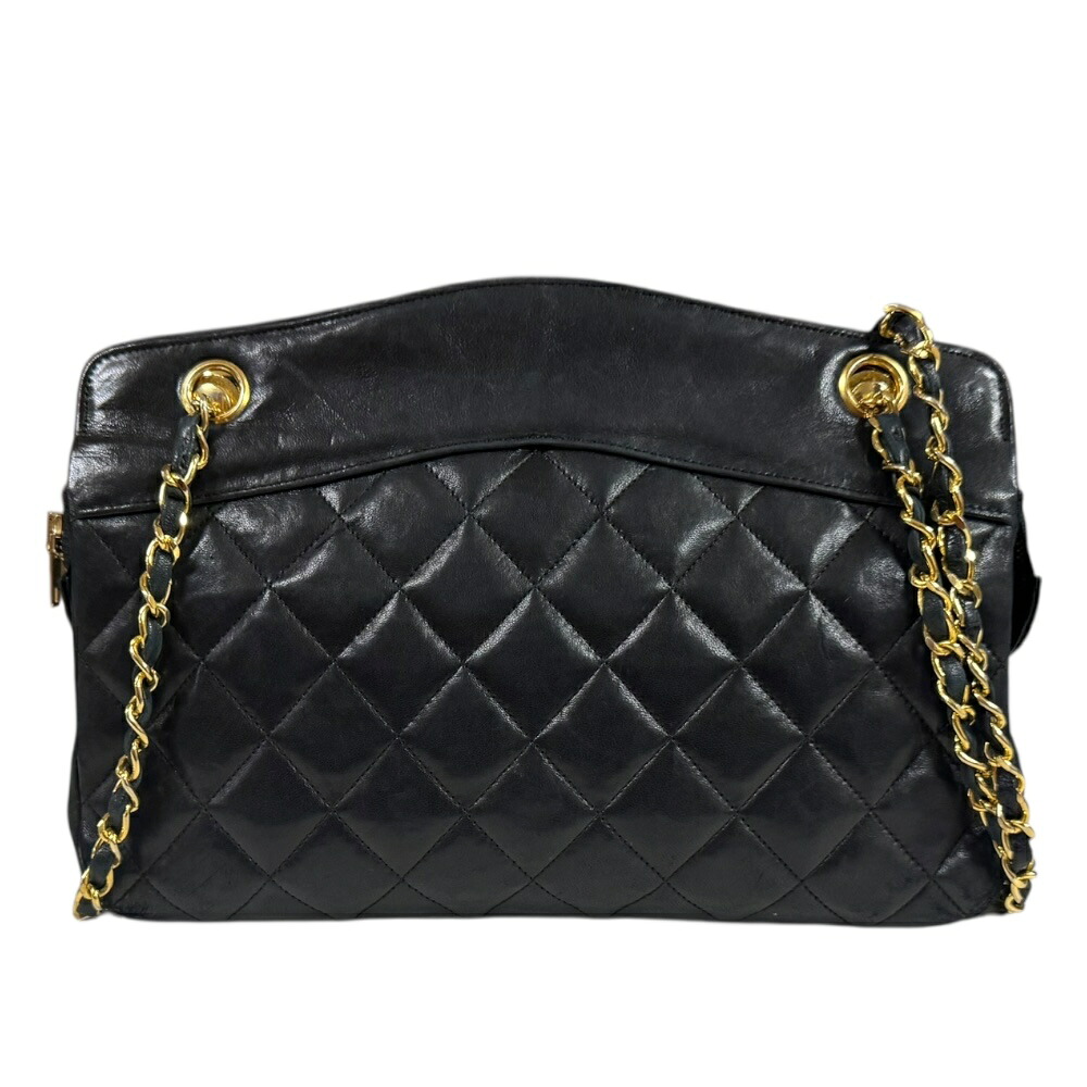 シャネル マトラッセ ショルダーバッグ シャネル ラムスキン ブラック レディース CHANEL 中古