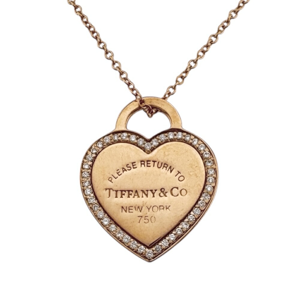 ティファニー リターントゥハートタグ ネックレス ティファニー 18金 ダイヤモンド レディース TIFFANY&Co. 中古ハート