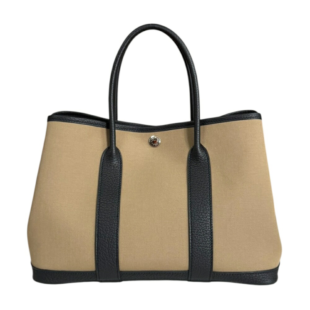 エルメス ガーデンパーティ ヴェルソ TPM ハンドバッグ エルメス トワルオフィシエ ベージュ レディース HERMES 中古