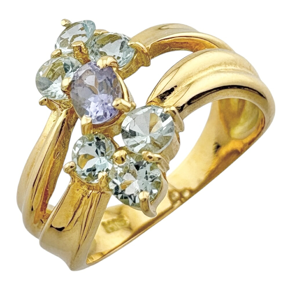 【30%OFF 7/4～7/25】 リング 指輪 11号 18金 アクアマリン タンザナイト レディース 中古｜Ｒ＆Ｋ　リサイクルキング 98,615円