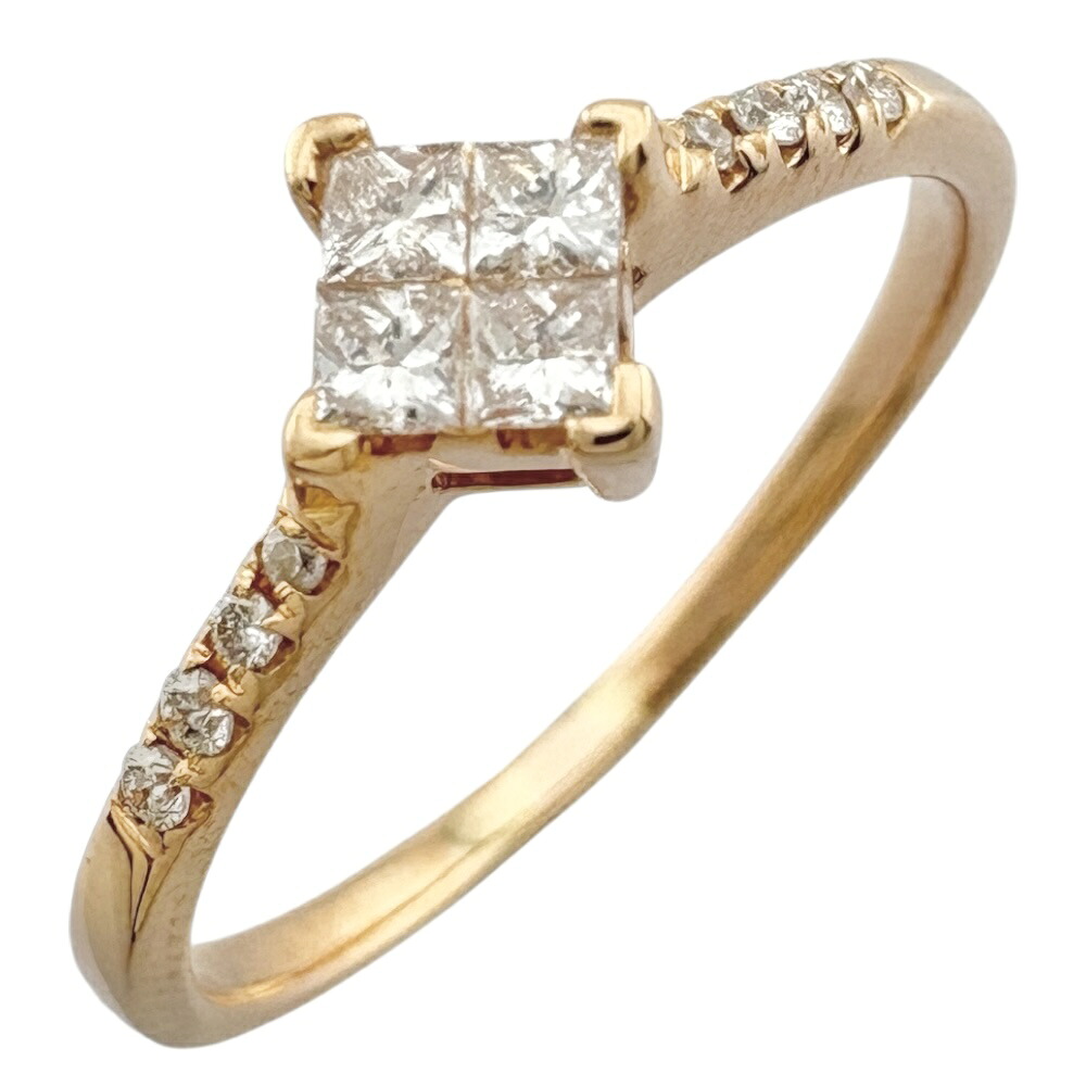 リング 指輪 14.5号 18金 ダイヤモンド 0.25ct レディース 中古