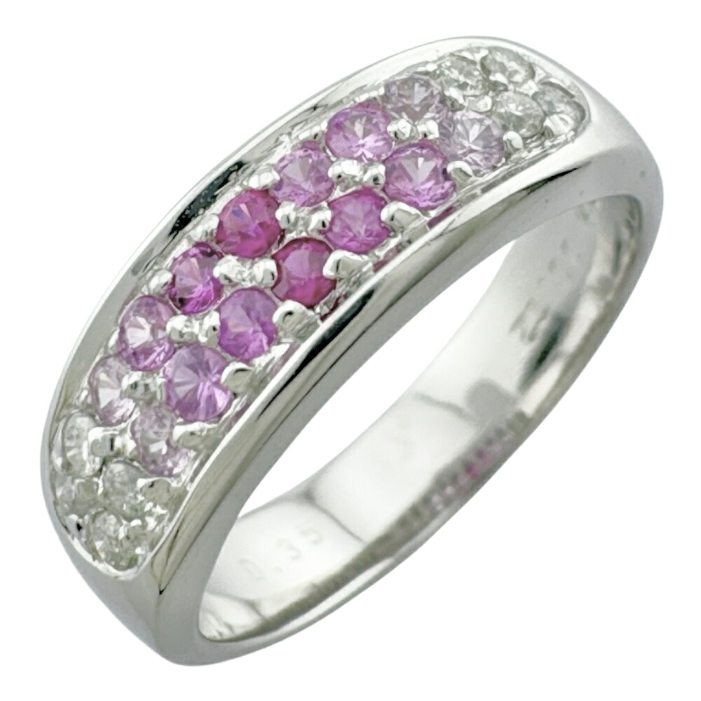 【30%OFF 7/4~7/25】 リング 指輪 11.5号 K14ホワイトゴールド ピンクサファイア 0.35ct ダイヤモンド 0.12ct レディース 中古|R&K リサイクルキング