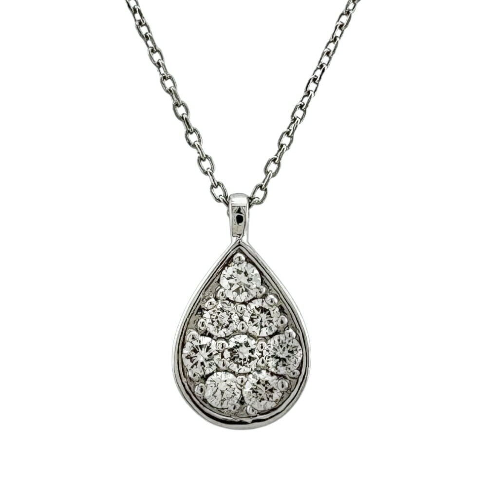 ネックレス Pt850プラチナ ダイヤモンド 0.15ct レディース 中古ドロップ