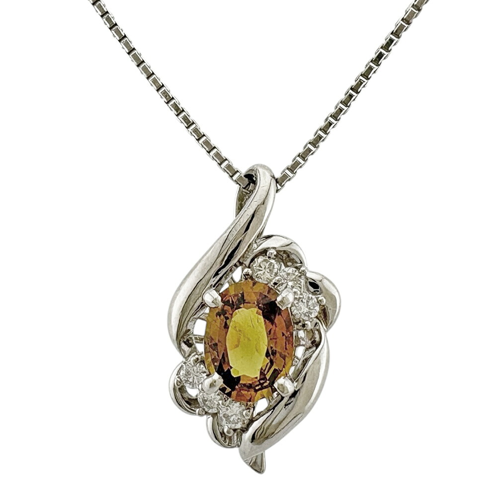 【30%OFF 7/4～7/25】 ネックレス Pt850プラチナ サファイア ダイヤモンド 0.15ct レディース 中古｜Ｒ＆Ｋ　リサイクルキング