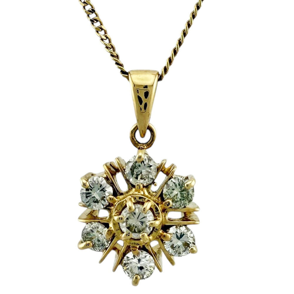 ネックレス 18金 ダイヤモンド 0.51ct レディース 中古