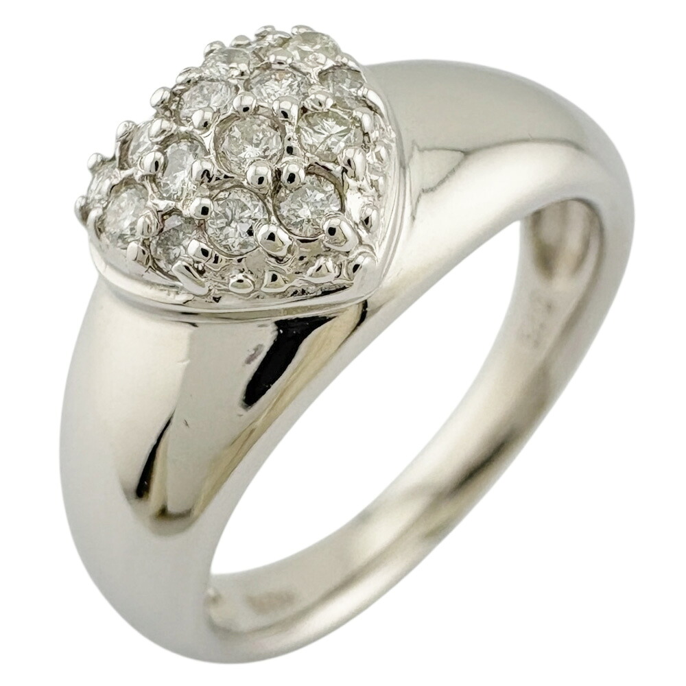 リング 指輪 12号 Pt900プラチナ ダイヤモンド 0.25ct レディース 中古ハート