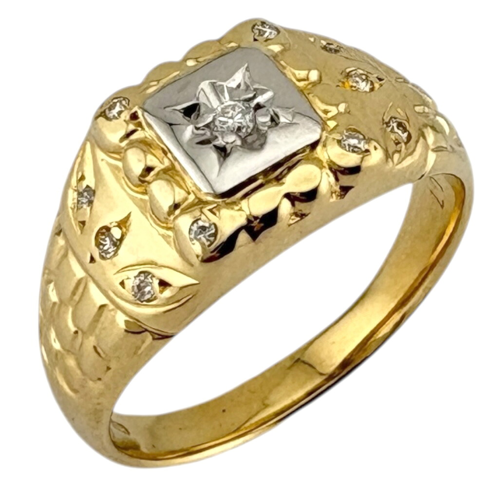 リング 指輪 15号 18金 ダイヤモンド 0.07ct レディース 中古