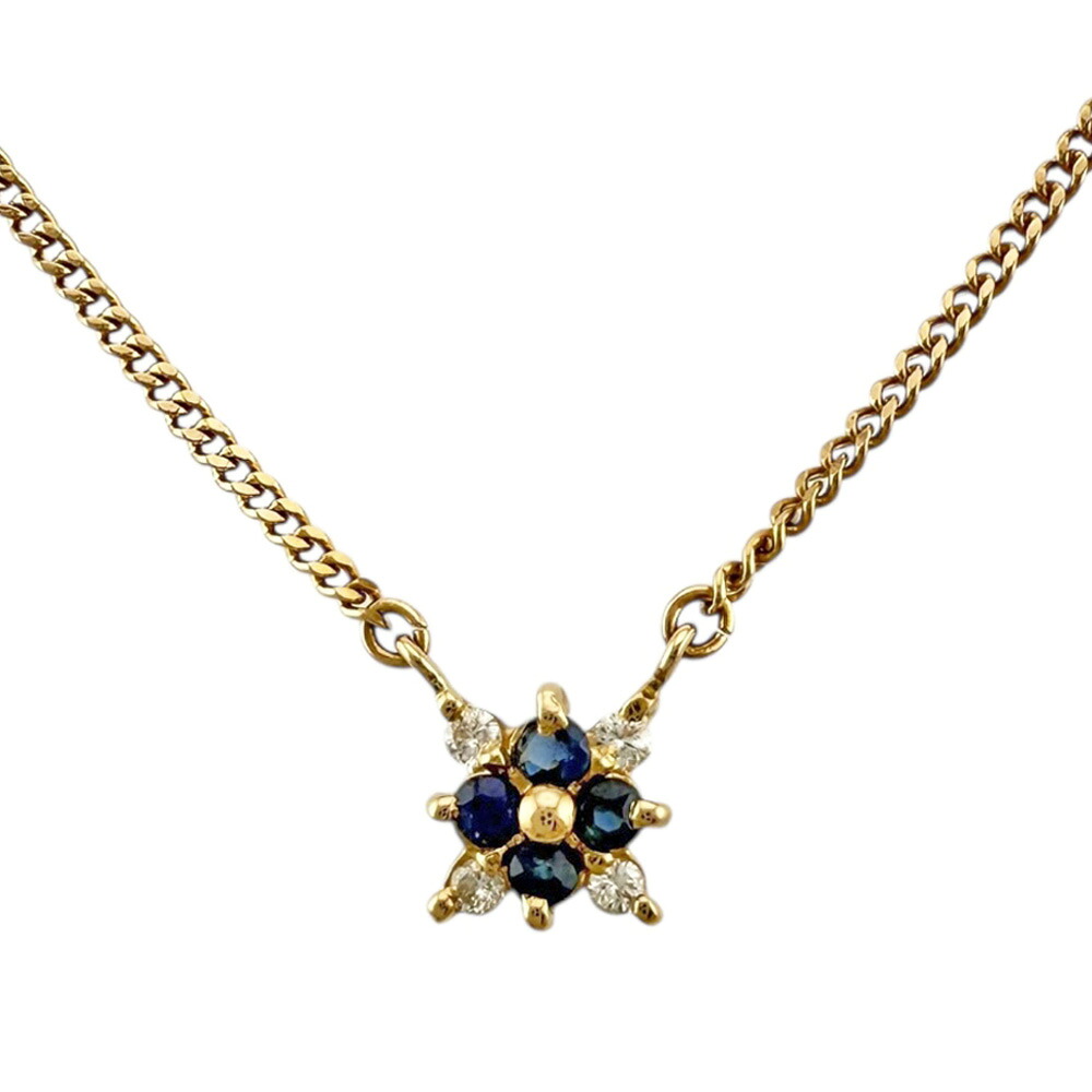 【30%OFF 7/4~7/25】 ネックレス 18金 サファイア ダイヤモンド レディース 中古|R&K リサイクルキング