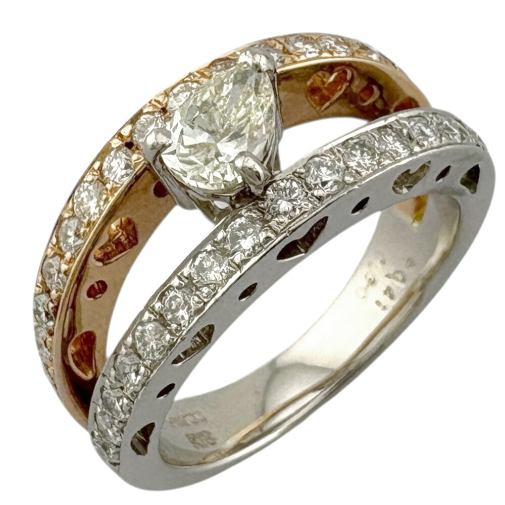 リング 指輪 11.5号 18金 ダイヤモンド 0.41ct ダイヤモンド 0.60ct レディース 中古