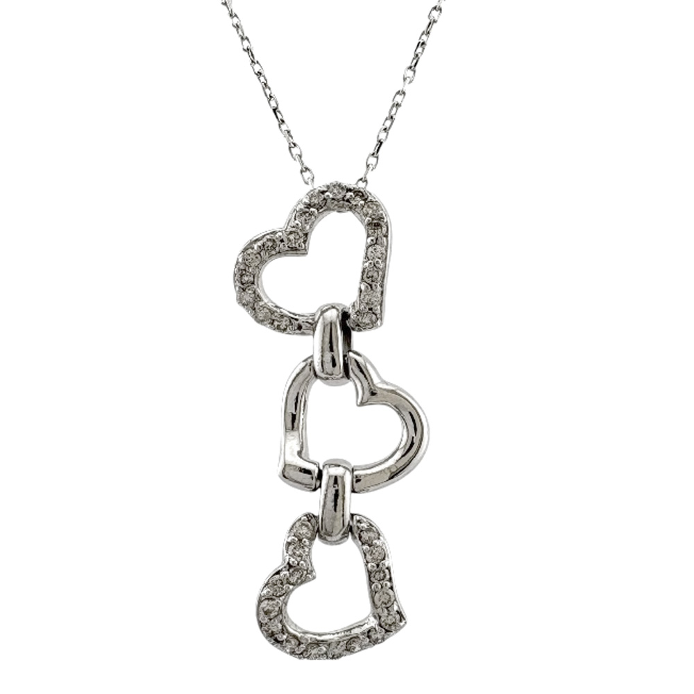 ネックレス 18金 ダイヤモンド 0.33ct レディース 中古ハート