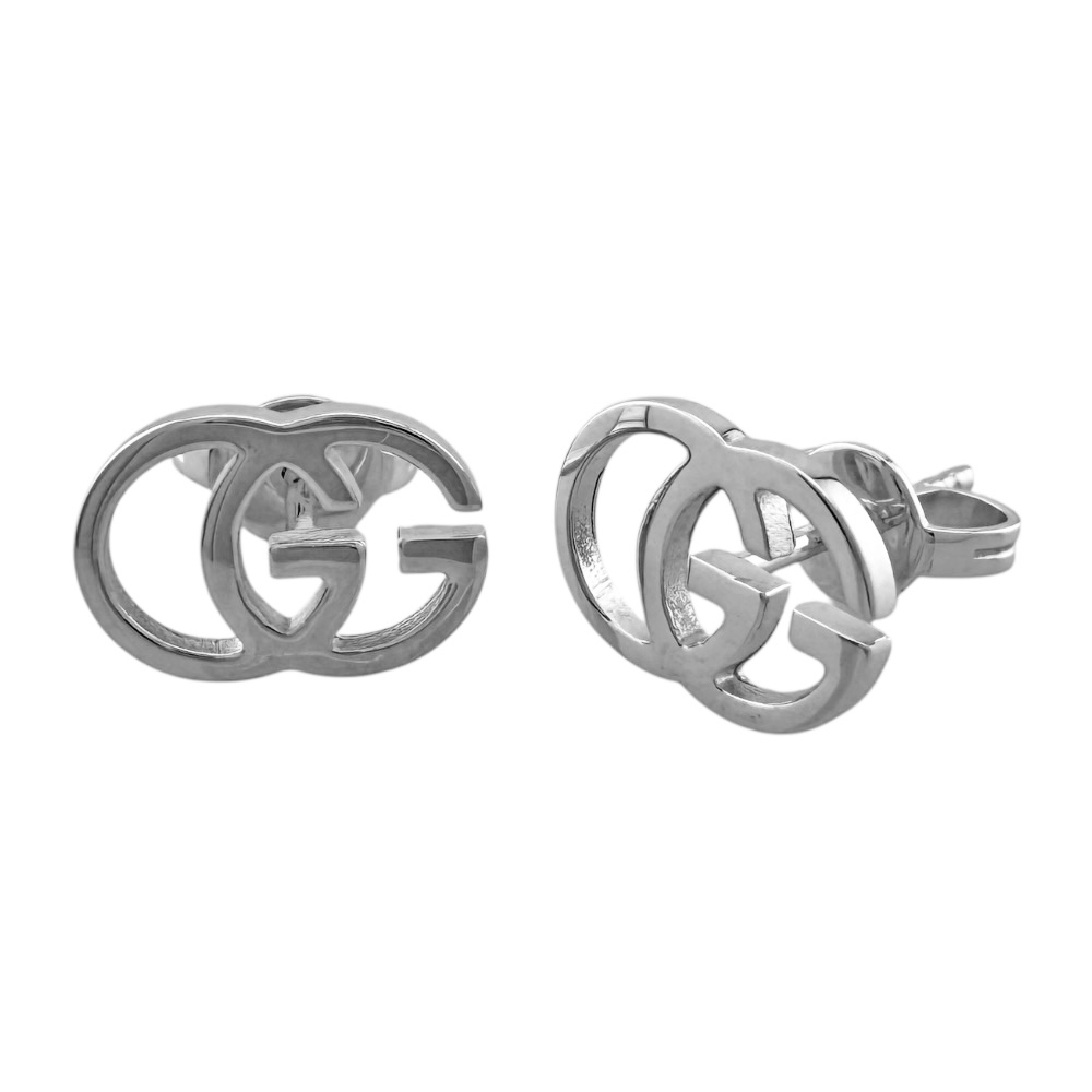 楽天市場】グッチ GUCCI ピアス G ロゴ スクエア K18WG ※片方のみ