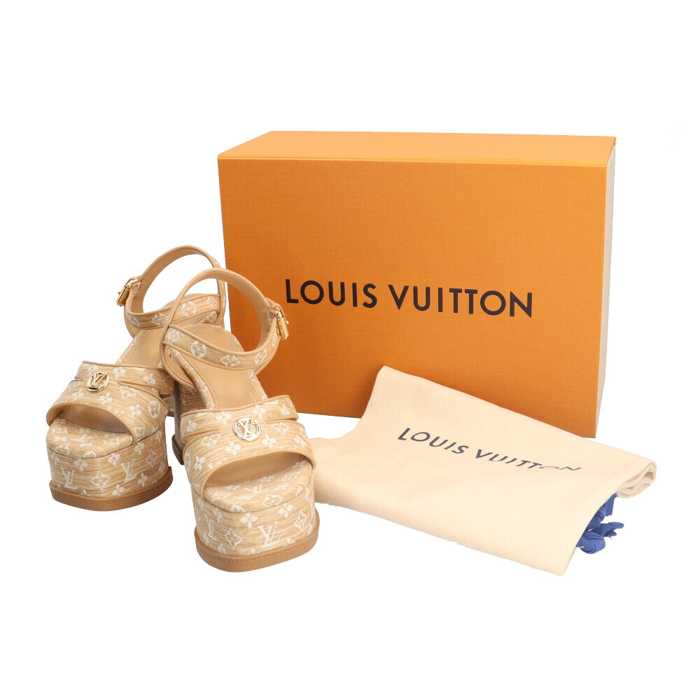 ルイヴィトン マヤ伝達ルート サンダル ルイヴィトン  ラフィア 1AHOED レディース LOUIS VUITTON 中古