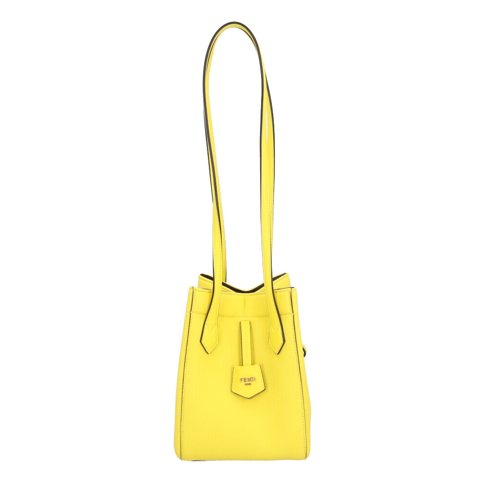 フェンディ オリガミ スモール ショルダーバッグ フェンディ レザー 8BS083 イエロー レディース FENDI 中古