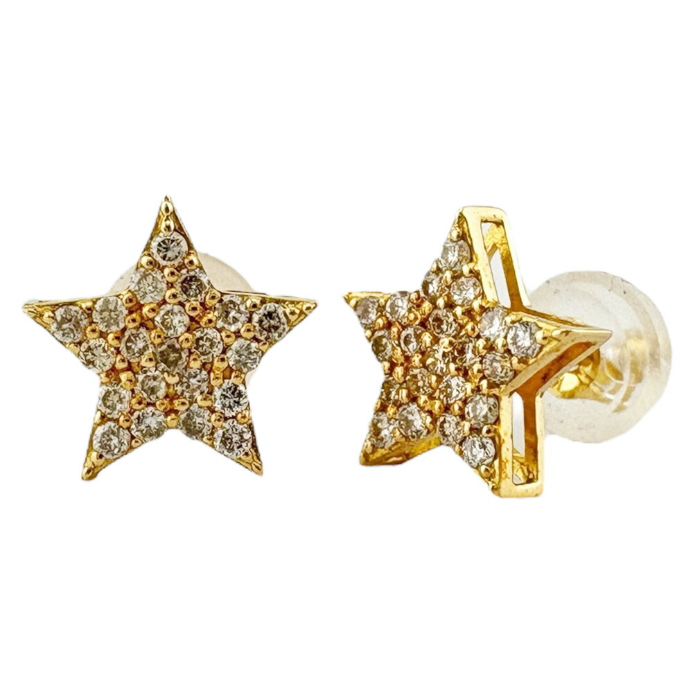 ピアス 18金 ダイヤモンド 0.20ct レディース 新品スター 星|R&K リサイクルキング