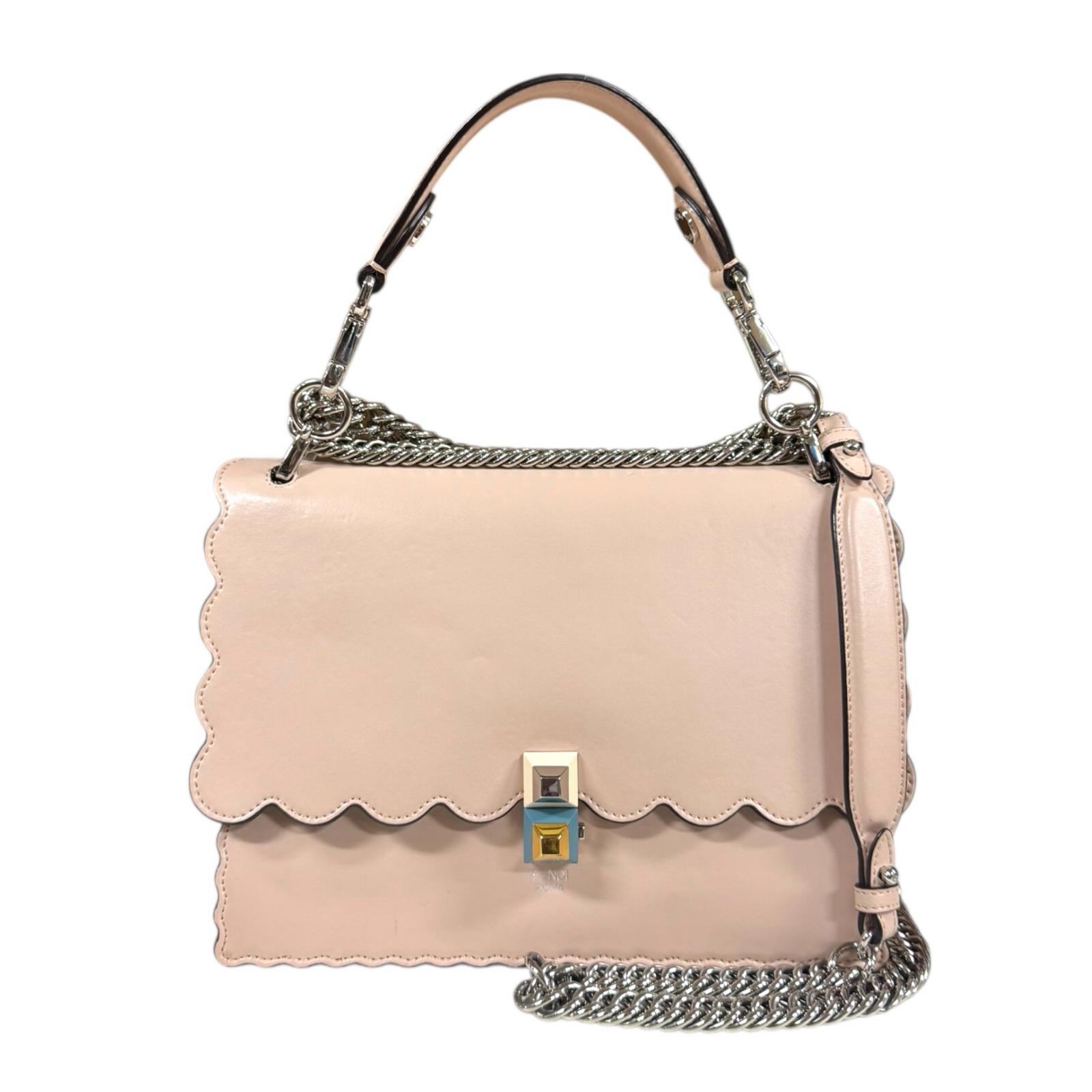 フェンディ キャナイ ショルダーバッグ フェンディ なめし革 8BT283 サクラ色 レディース FENDI 中古2way チェーン店