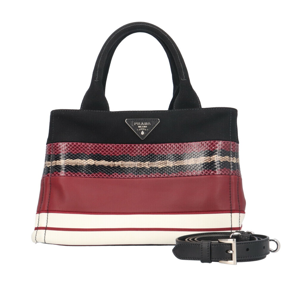 プラダ カナパトートSS ショルダーバッグ プラダ キャンバス 1BG439 マルチカラー レディース PRADA 中古2way｜Ｒ＆Ｋ　リサイクルキング