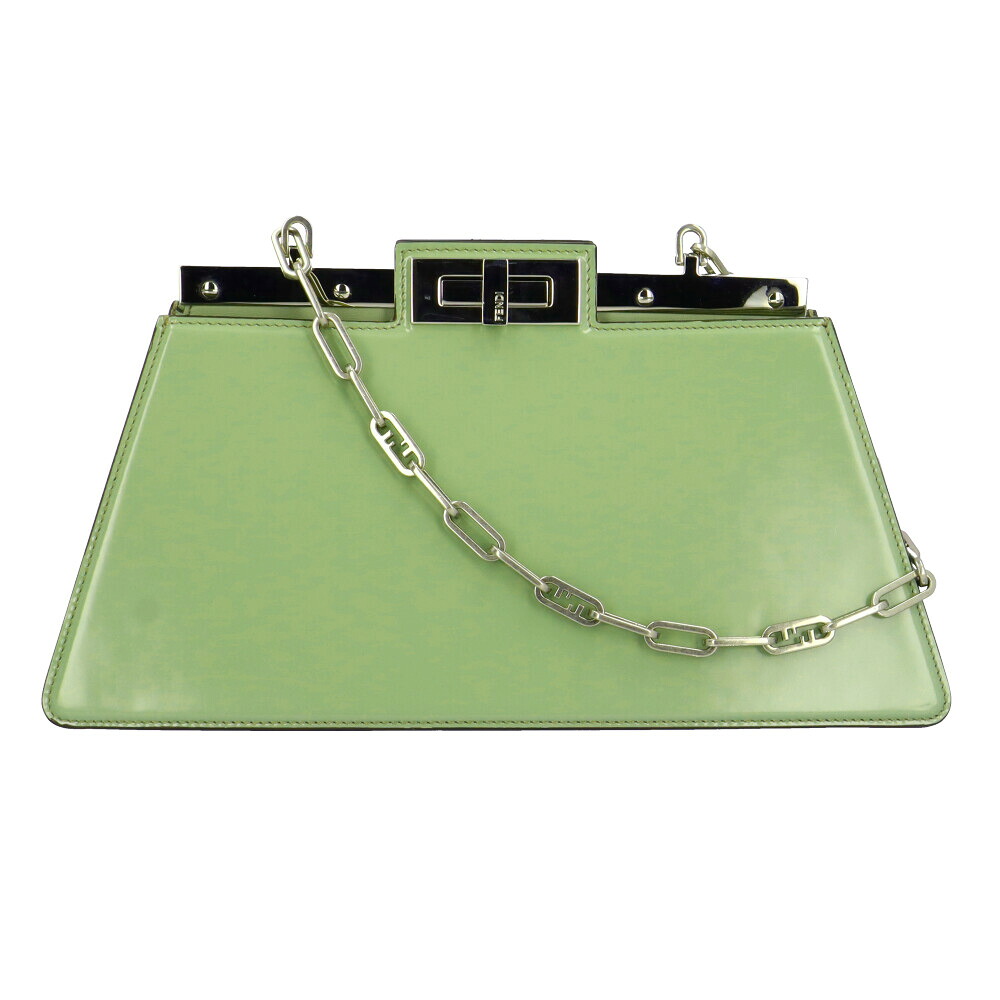 フェンディ ピーカブー カット ショルダーバッグ フェンディ パテントレザー 8BN340 グリーン レディース FENDI 中古 108,900円