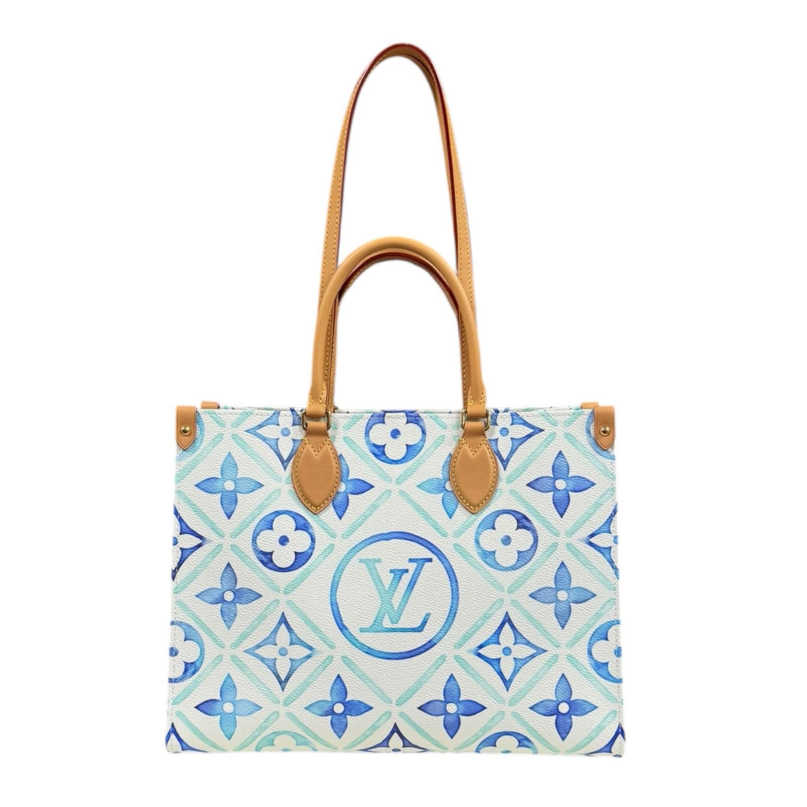 ルイヴィトン オンザゴーMM LVモノグラムタイル ショルダーバッグ ルイヴィトン PVC M11262 ブルー レディース LOUIS VUITTON 中古2way｜Ｒ＆Ｋ　リサイクルキング