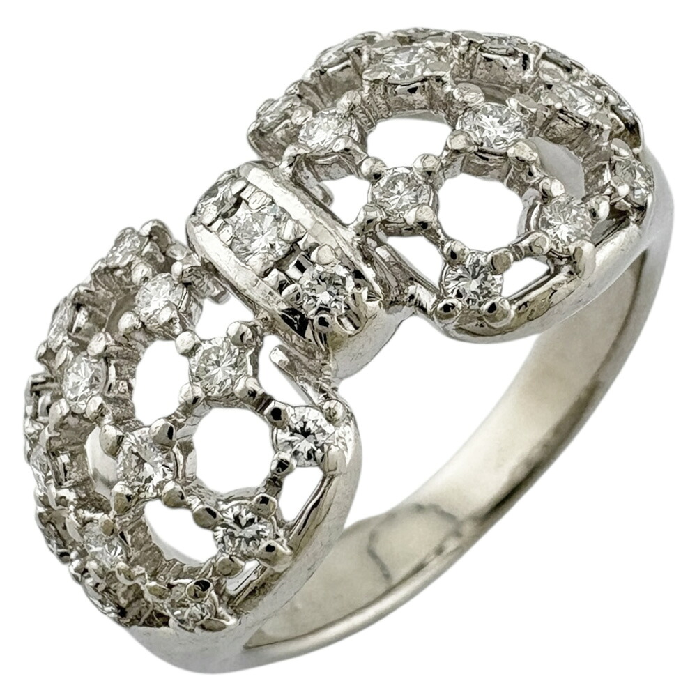 タサキ リング 指輪 タサキ 12号 Pt900プラチナ ダイヤモンド 0.37ct レディース TASAKI 中古リボン
