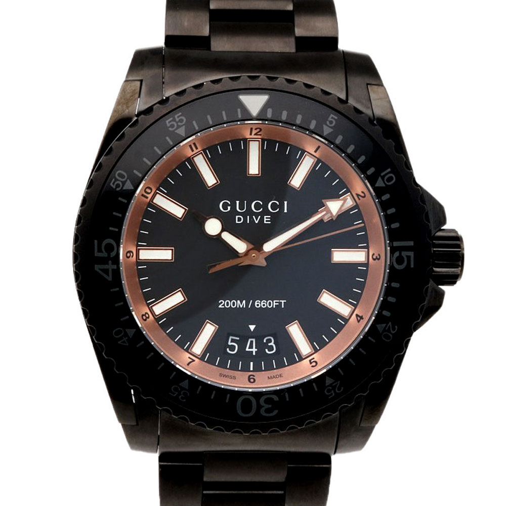 グッチ ダイヴ 腕時計 時計 グッチ ステンレススチール YA136213(136.2) クオーツ メンズ 1年保証 GUCCI 中古200M｜Ｒ＆Ｋ　リサイクルキング