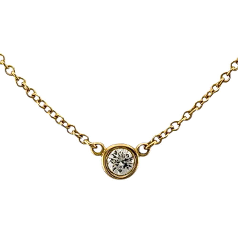 ティファニー バイザヤード 約0.05ct ネックレス ティファニー 18金 ダイヤモンド レディース TIFFANY&Co. 中古