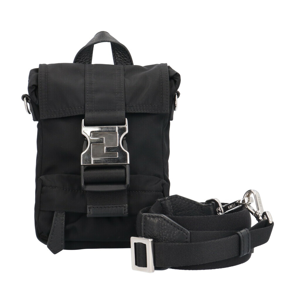 フェンディ フェンディネス ショルダーバッグ フェンディ ナイロン 7VZ068 ブラック ユニセックス FENDI 中古クロスボディバッグ