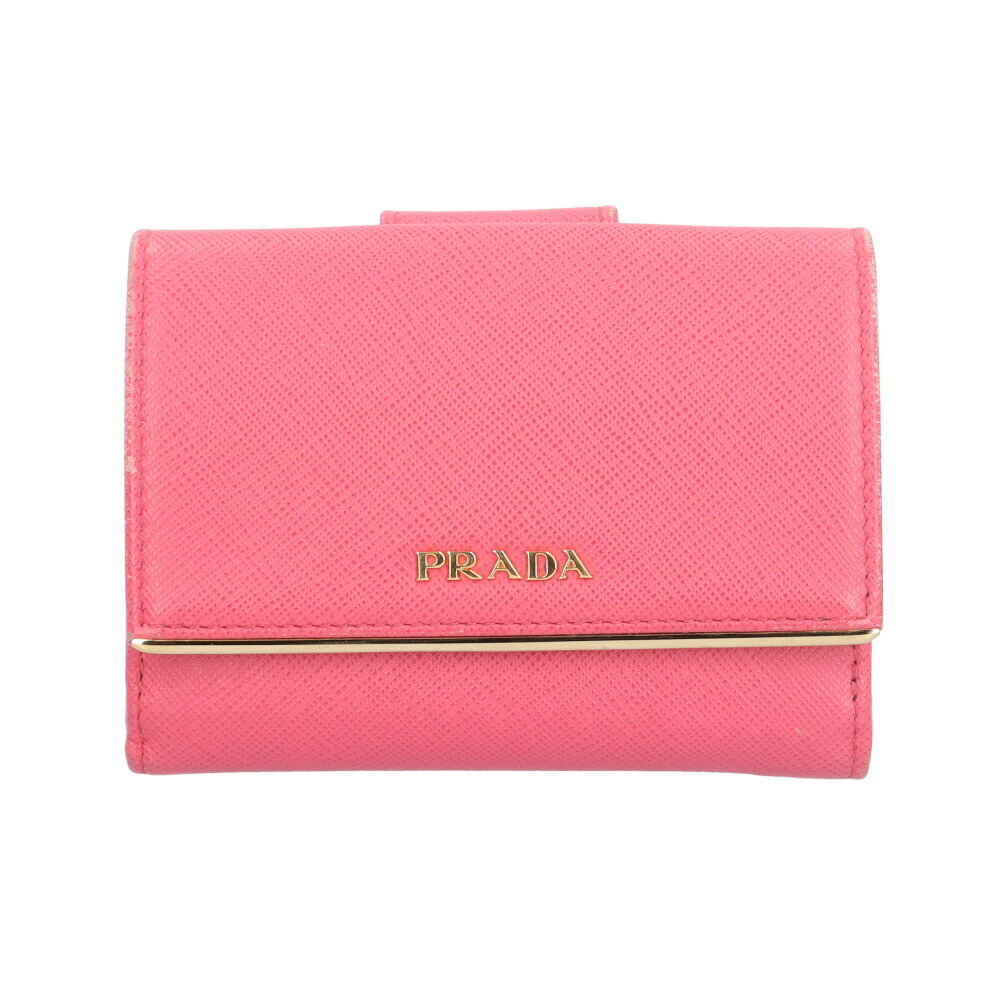 プラダ サフィアーノ 二つ折り紙入れ プラダ なめし革 1MH523 レディース PRADA 中古