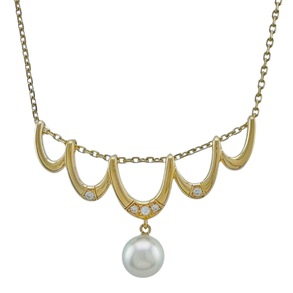 ミキモト ネックレス ミキモト 18金 パール ダイヤモンド レディース MIKIMOTO 中古