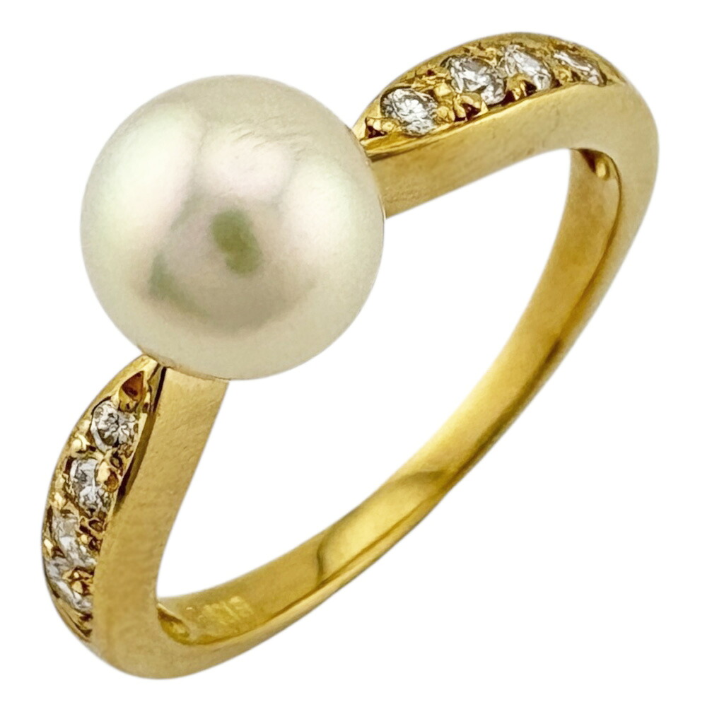 ミキモト リング 指輪 ミキモト 11.5号 18金 アコヤパール ダイヤモンド レディース MIKIMOTO 中古