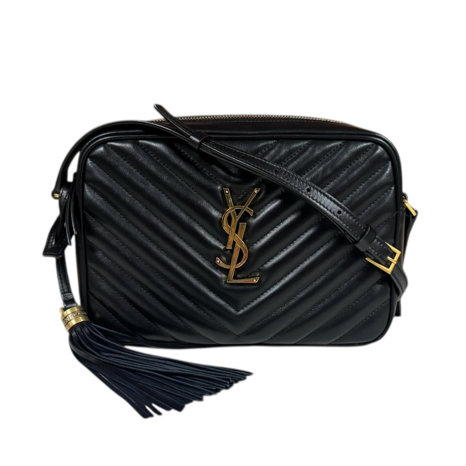 サンローラン ルー 写真機御徒面子 ショルダーバッグ サンローラン なめし革 612544 黒いこと レディース SAINT LAURENT 中古タッセル付き添い人
