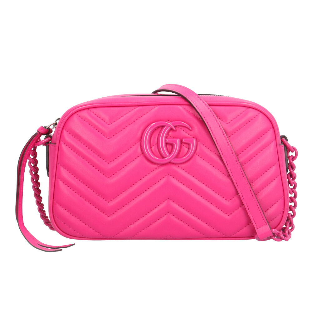 グッチ GGマーモント ショルダーバッグ グッチ レザー 447632 ピンク レディース GUCCI 中古